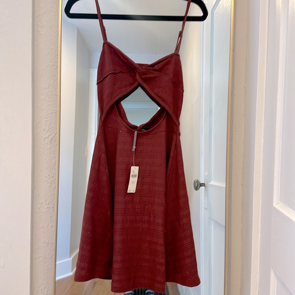 NWT Anthropologie maroon mini dress XS